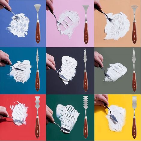 Nouveau jeu de grattoirs à peinture en acier inoxydable pour aquarelles et pigments