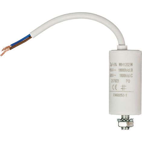 Nedis 5412810231768 Kondensator 2,0µF 450 V weiß mit Kabel