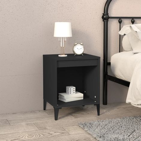 Table de chevet-Table de nuit Noir 40x35x50 cm 471529 (1/5)