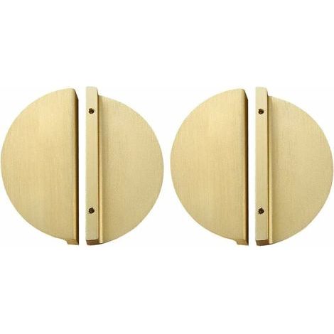 Juego de 4 tiradores semicirculares de latón para cajones, 9,9 cm, con tornillos, para cocina, armarios, libros y decoración del hogar. (1/5)