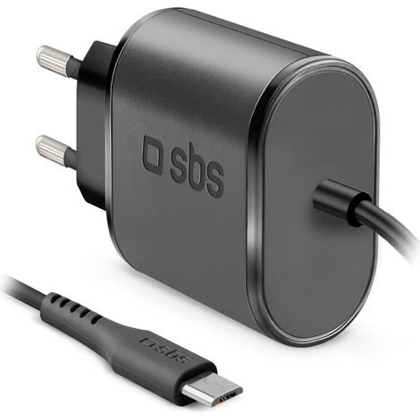 Caricabatterie da viaggio sbs micro usb 100/250v 2100 mah carica rapida nero (1/4)