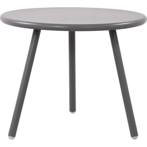 Mesa de centro redonda para interior/exterior tablero de polipropileno gris oscuro patas de metal Ø 50 cm 100009176