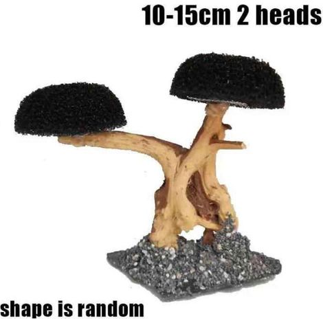 Plante d'aquarium en bois,décoration d'arbre en mousse,aménagement paysager,racine de plante,bois flotté,herbe - 10-15cm 2 heads