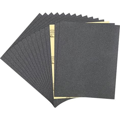 Sandpapers – 180 Grit for Wood, Metal and Bodywork – Wet/Dry Abrasive Paper 23 x 28 cm – Sanding Automotive and Furniture (1/5)
