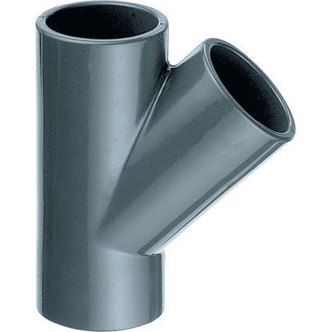 Té égal PVC pression 45° Ø 63 mm – Raccord femelle à coller – Pression nominale PN16 BARS – Pour plomberie piscine – Aquazendo