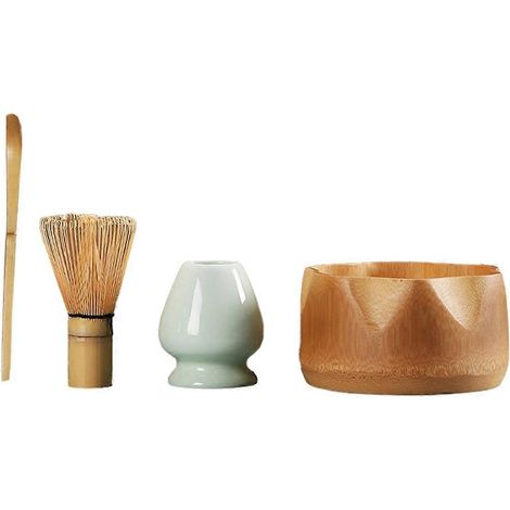Coffret cadeau d'étiquette pour bol à matcha japonais, mélangeur à matcha, bol à thé, fouet à thé, cuillère, passoire, tasse. (1/5)