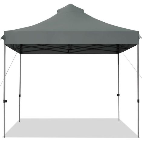 Pour Familles et Exposants Montage Facile Barnum Pliant 3x3m Tente de Réception Pop Up Hauteur Réglable Toile 300D Grise (1/5)