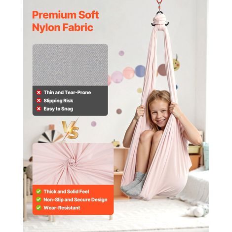 Hamac de Yoga Aérien Capacité de Charge 136 kg, Kit Balançoire de Yoga Inversion Danse Aérienne, Hamac en Nylon Rose avec Sac de Ra… (1/5)