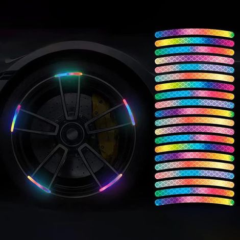 CCYKXA 40 PCS 16-19'' Universal Reflective Rim Stripe Sticker,Bandes décoratives de sécurité de Nuit pour Roue de Voiture,Autocollant pour Jante de Moto,Autocollants réfléchissants pour Roues