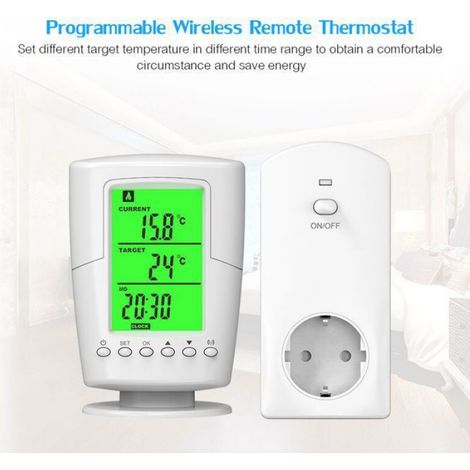 AC220V240V 16A petite prise de thermostat sans fil programmable ue TS2000EU HORLOGE (1/4)