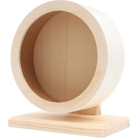 Disque en bois anti-fuite pour hamsters, hérissons et autres petits animaux de compagnie - Roue d'exercice taille S (1/5)
