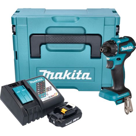 Makita DDF 083 RA1J Trapano avvitatore a batteria 18 V 40 Nm 1/4'' brushless + 1x batteria ricaricabile 2,0 Ah + caricabatterie + Makpac