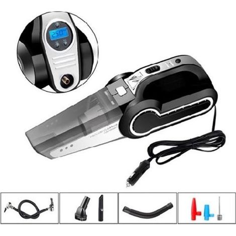 4 En 1 Aspirateur à main Voiture Avec Allume-cigare,Aspirateur Automatique De Poche,Jauge De Pression De Pneus Portable (1/4)
