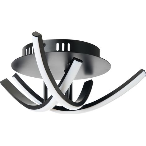 Litecraft Arielle Ceiling Light 11.5 Watt Integrated LED Flush 3 Arm - Matte Black (1/5)