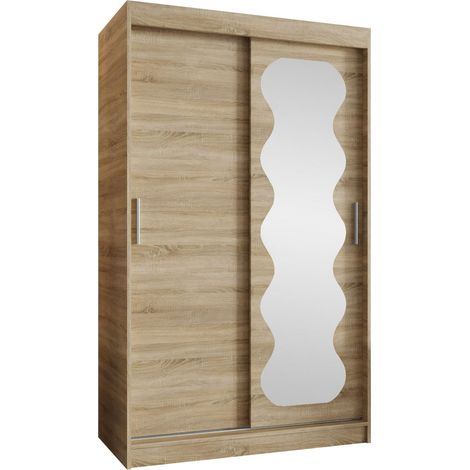 Armario Hartford 578, Roble Sonoma, 200x120x62cm, Puertas de armario: Correderas, Número de estantes: 5
