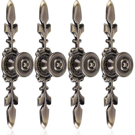 4pcs Poignes De Tiroirs(bronze Vert) Vintage Style En Alliage De Zinc Bouton Traction De Meubles Tiroir Armoire Placard Armoire Avec Vis Dcoration (1/5)