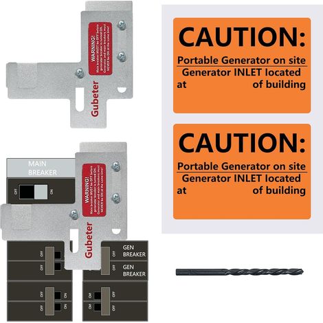 Kit d'interverrouillage de générateur compatible avec les panneaux Murray ou Siemens de 150 ampères ou 200 ampères, espacement de 7/8 à 1 1/4 pouces entre le disjoncteur principal et le disjoncteur dé (1/5)