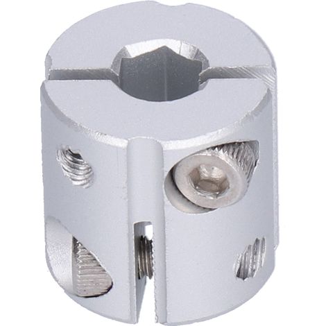 2 Stück Wellenkupplung aus Aluminiumlegierung mit Sechskantloch, hochbelastbar, flexible Wellenkupplung zum Verbinden von Teilen, 8 mm auf 8 mm (1/5)