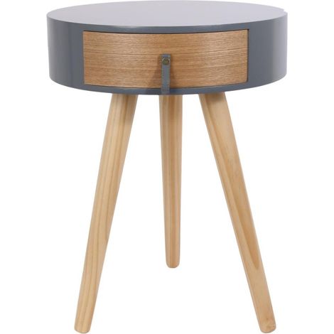 Table de Chevet 1 Tiroir "Nora" 46cm Gris (1/5)