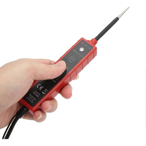Testeur de circuit électrique automobile, outil de diagnostic, protection contre les courts-circuits, câble rouge de 4 m, 6-24 V CC (1/5)