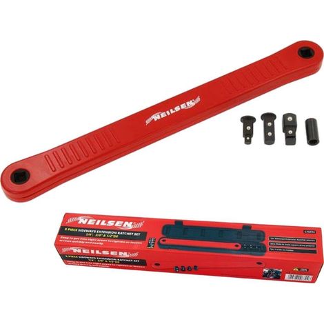 Neilsen Multi Function Offset Sideways Ratchet Extension With 1/4" 3/8" 1/2" Set