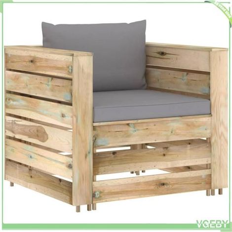 Salon de jardin - FAFEICY - 3074532 - Bois de pin imprégné - Vert - Canapé 77x70x66 cm (1/5)