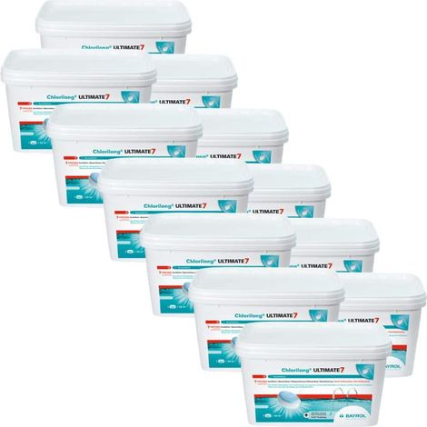 Pack Chlorilong Ultimate 7 Galet de chlore 4,8 kg Bayrol Quantité Pack de 12