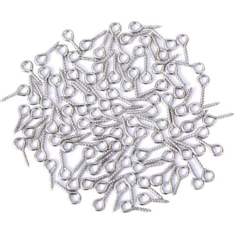 HOXILEELEO - Ganci a occhiello in acciaio inox 10 mm x 4 mm, vite occhio per la resina, (1/5)