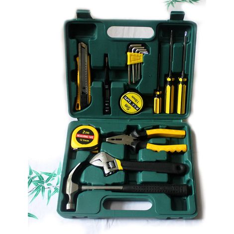 Coffret à Outils 16 Pièces - Kit Complet avec Pince, Clés et Tournevis - Boîte à Outils Robuste pour Voiture et Maison