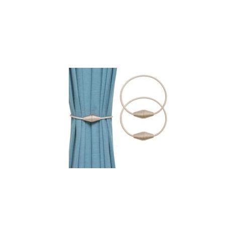 Set mit 2 handgefertigten magnetischen Gardinenhaltern aus gewebtem Seil – praktisch und dekorativ – für Zuhause und Büro – Beige-Crezuo