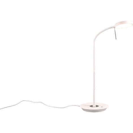 MONZA LAMPADA DA STUDIO LED 12W 1400lm, 2300+3000+4000K CON 2 SNODI FLESSIBILI BIANCO E CROMO CON REGOLAZIONE INTENSITA' E TEMPERATURA DI COLORE H.57CM (1/3)
