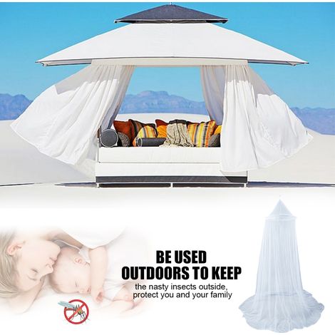 Moustiquaire Suspendue Dôme Simple pour Lit Bébé ou Adulte Utilisation Intérieure et Extérieure Polyester Bleu 60x250x850cm Taille Universelle-KZQ (1/2)