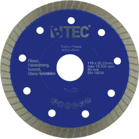 Diamant Trennscheibe Turbo Fliese Ø 115 mm extradünn 1,2 mm Premium blau