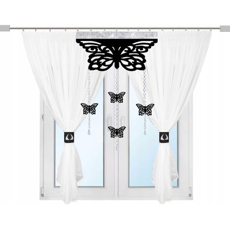 Moderner Vorhang BUTTERFLIES Wohnzimmer Schlafzimmer Gardine AŻUR glamour 300x150