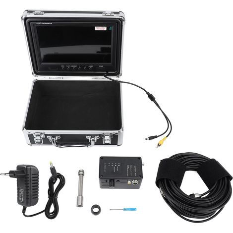 Caméra d'inspection de tuyaux de 32,8 pieds avec fonction d'enregistrement 6 lumières LED Écran LCD TFT couleur de 9 pouces Étanchéité IP68 Carte mémoire de 8 Go Prise UE 100-240 V (1/5)