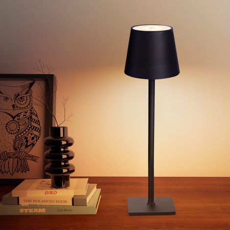 Wiederaufladbare, kabellose Tischleuchte (4000 mAh) – 3 Lichtfarben – Augenschutz – Minimalistisches Design für Büro und Terrasse (1/5)