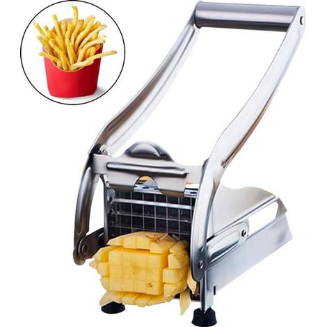 Tagliapatate, taglia patate, professionale in acciaio inossidabile, argento (1/5)