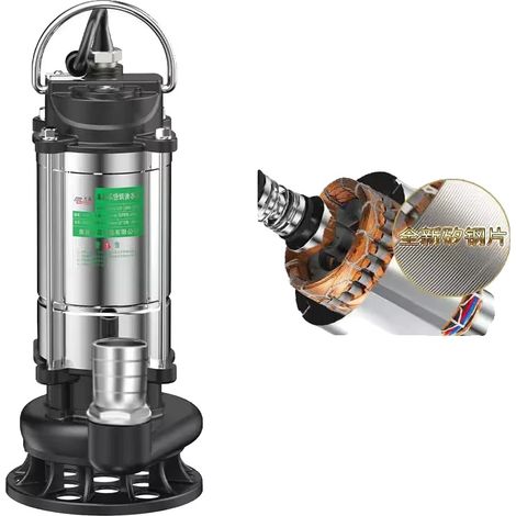 Pompa sommergibile, acciaio inox, drenaggio efficiente, 750W 10M (1/2)