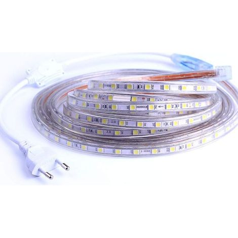 LED-Streifen – 220 V – IP65 wasserdicht – 60 LEDs/m – Kaltweiß – 2 m (1/5)