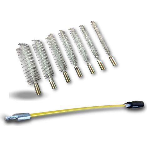 Ecouvillon Condenseur Assortiment 7 diamètres Ø 8-10-12-15-18-20-25 mm 4 matériaux au choix - Fil Nylon - Assortiment 7 Ø différents / Avec tringle