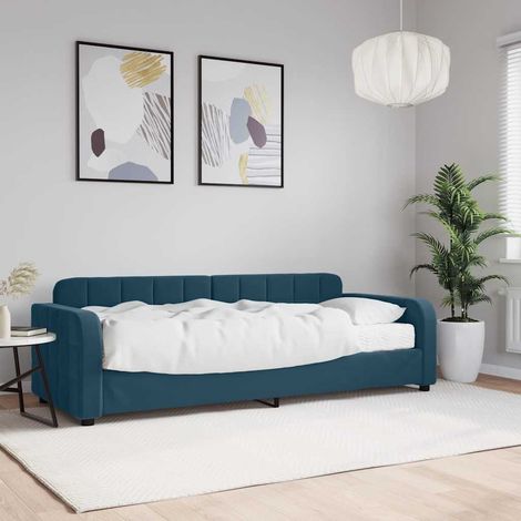 Tagesbett mit Matratze Blau 80x200 cm Samt