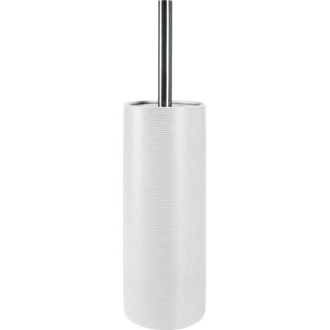 Brosse WC avec Support Céramique Tube Ribbed Blanc