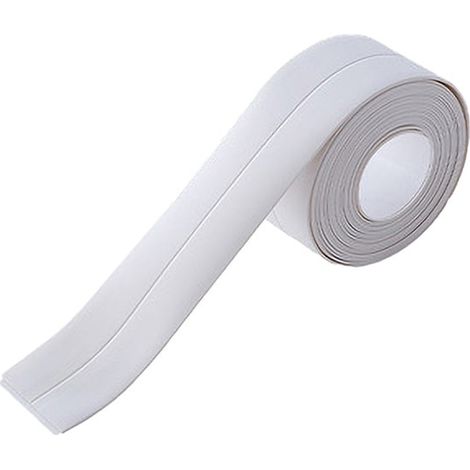1 rotolo (bianco) di nastro sigillante autoadesivo in PVC, striscia decorativa impermeabile per bordi (3203,8 cm) (1/5)