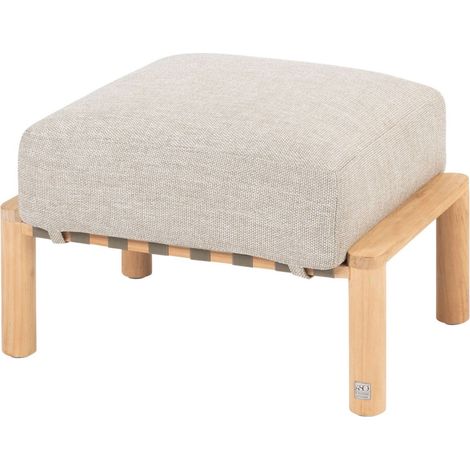 4Seasons - Lucas Fusshocker Teak natur inkl. Kissen (1/5)
