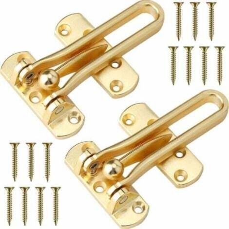 (Gold, 2 Pack) Serrure de sécurité pour porte d'entrée, pour enfants, en alliage d'aluminium solide et épais (1/4)