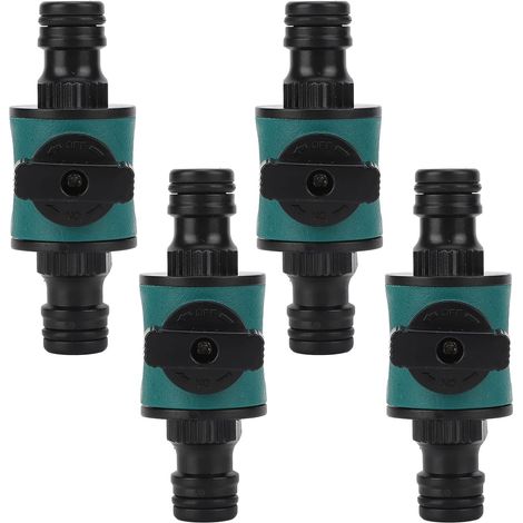 Raccord Rapide de Tuyau D'arrosage avec Vanne d'Arrêt Mâle et Femelle, Set de Dégagement Rapide pour Système d'Irrigation et Jardinage (1/5)