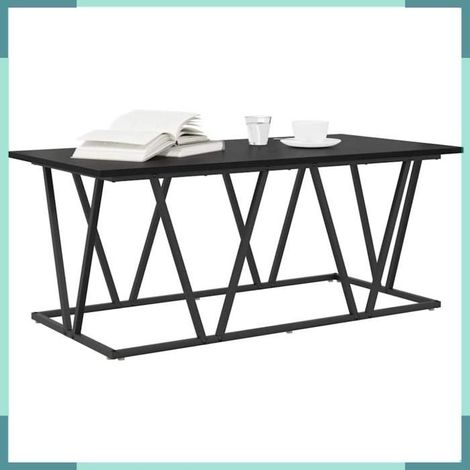 Table basse - 869708 - Chêne noir - 100 x 50 x 40 cm - Bois d'ingénierie et métal (1/5)