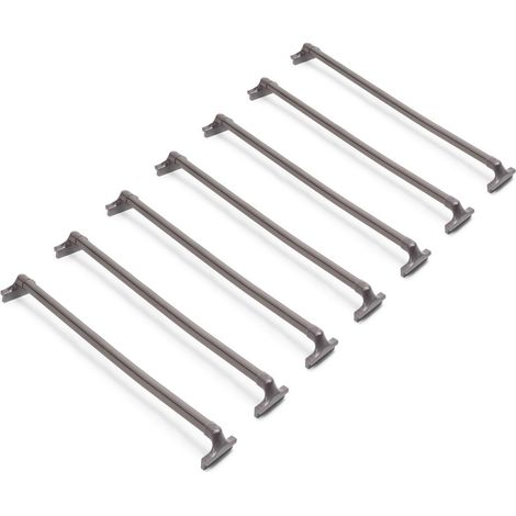 Emuca Set di 7 aste porta pantaloni per armadi e cabine armadio Quarzo, Plastica e Alluminio, Titanio
