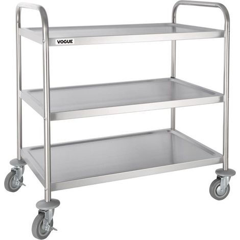 Chariot de débarrassage inox 3 niveaux 930 x 860 x 535 mm -  Vogue (1/5)