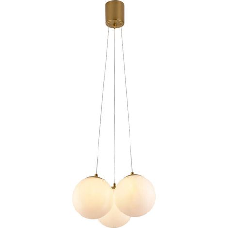 TrAdE Shop Traesio - Lampadario A Sospensione Bronzo Lampada Minimal Da Soffitto Con 3 Sfere Attacco G9 Lp-84-3 -